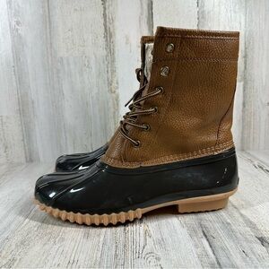 NEW Sporto Dakota Black Brown Lace Up Casual Ankle Waterproof Duck Boots #456